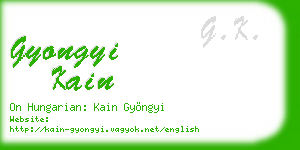 gyongyi kain business card